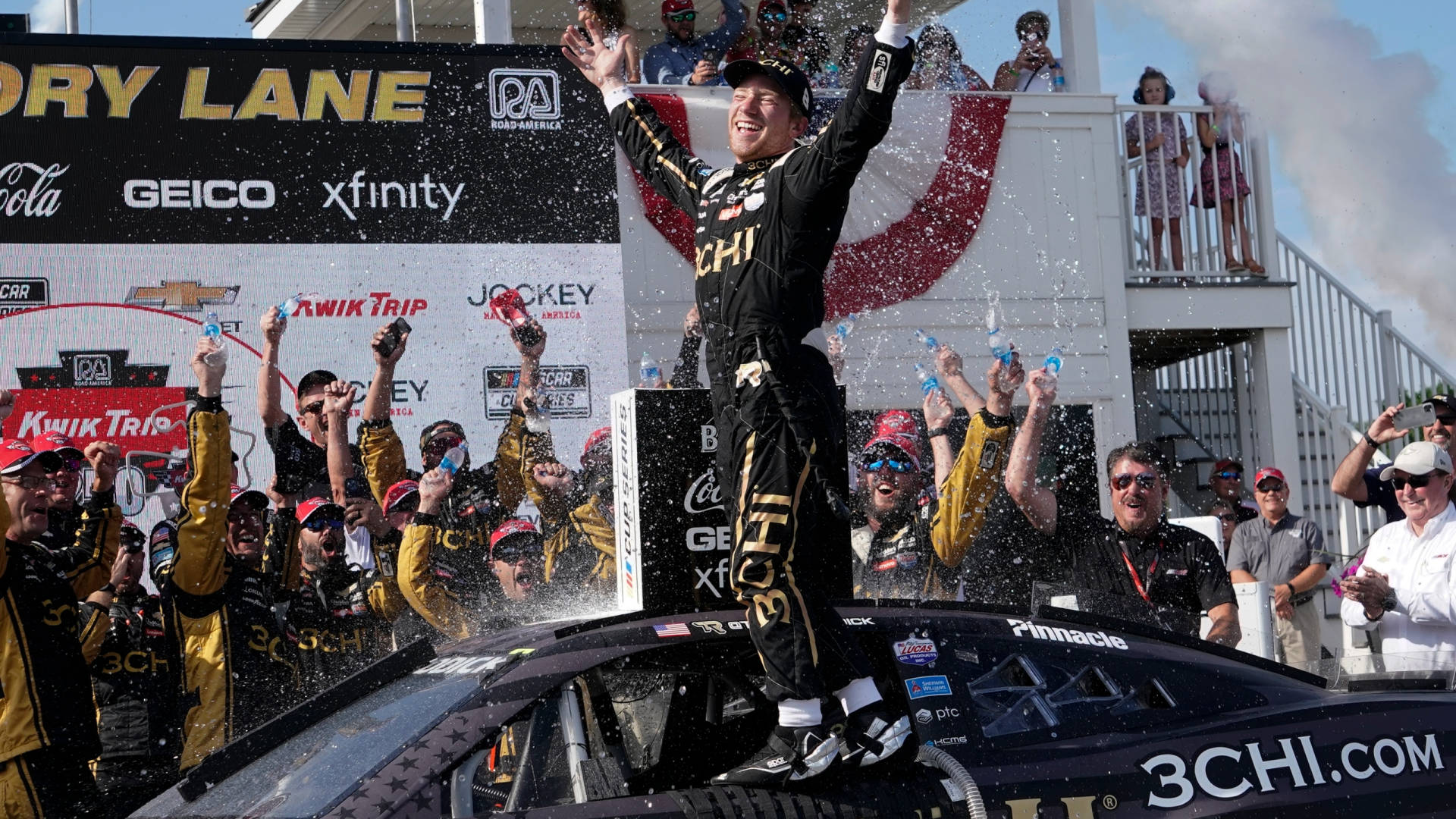 Tyler Reddick Amidst The Joyful Water Splash.