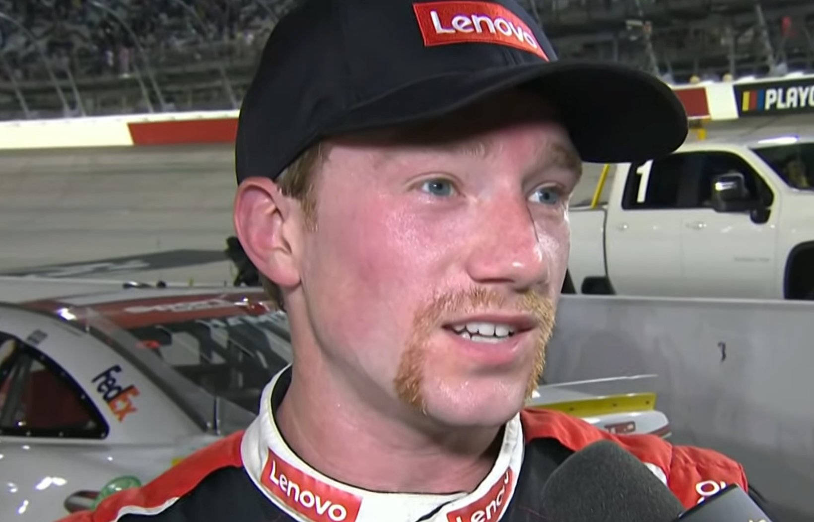 Tyler Reddick Sweaty Interview Background