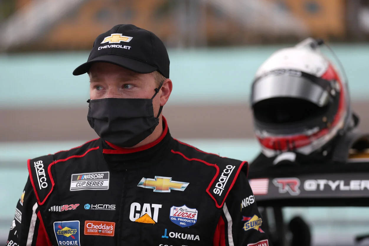 Tyler Reddick Wearing A Mask Background