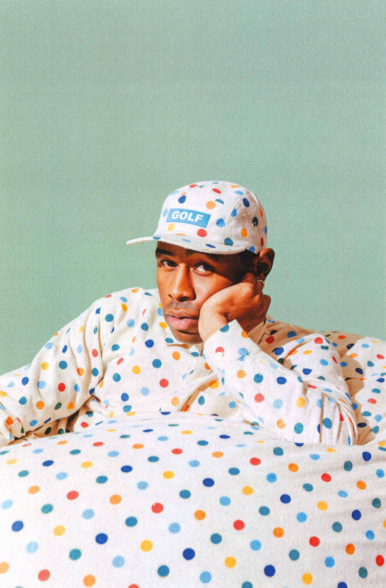 Tyler The Creator In Colored Polka Background