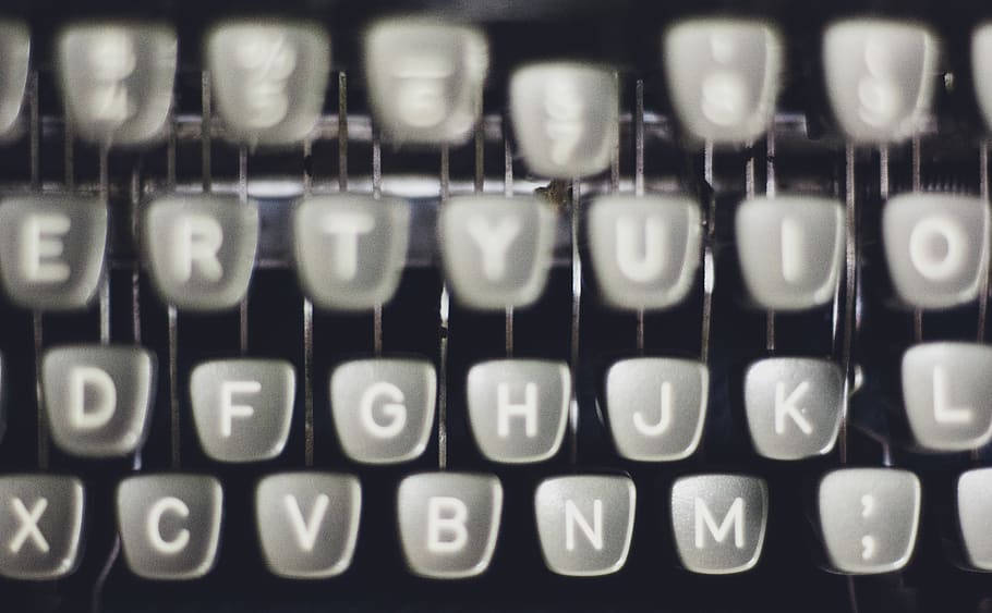 Typewriter Keys In Tonal Contrast Background