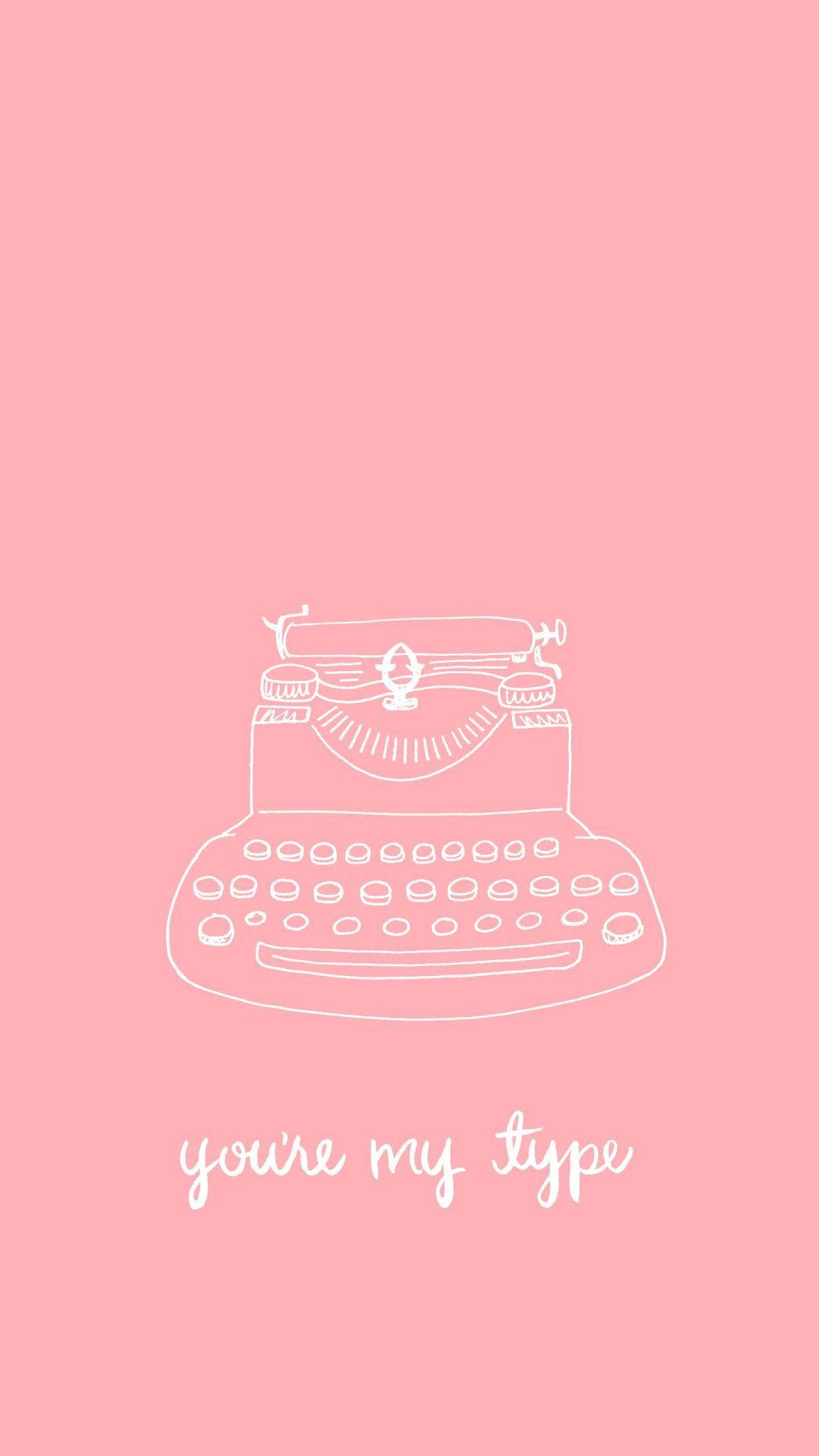 Typewriter Plain Pink Background