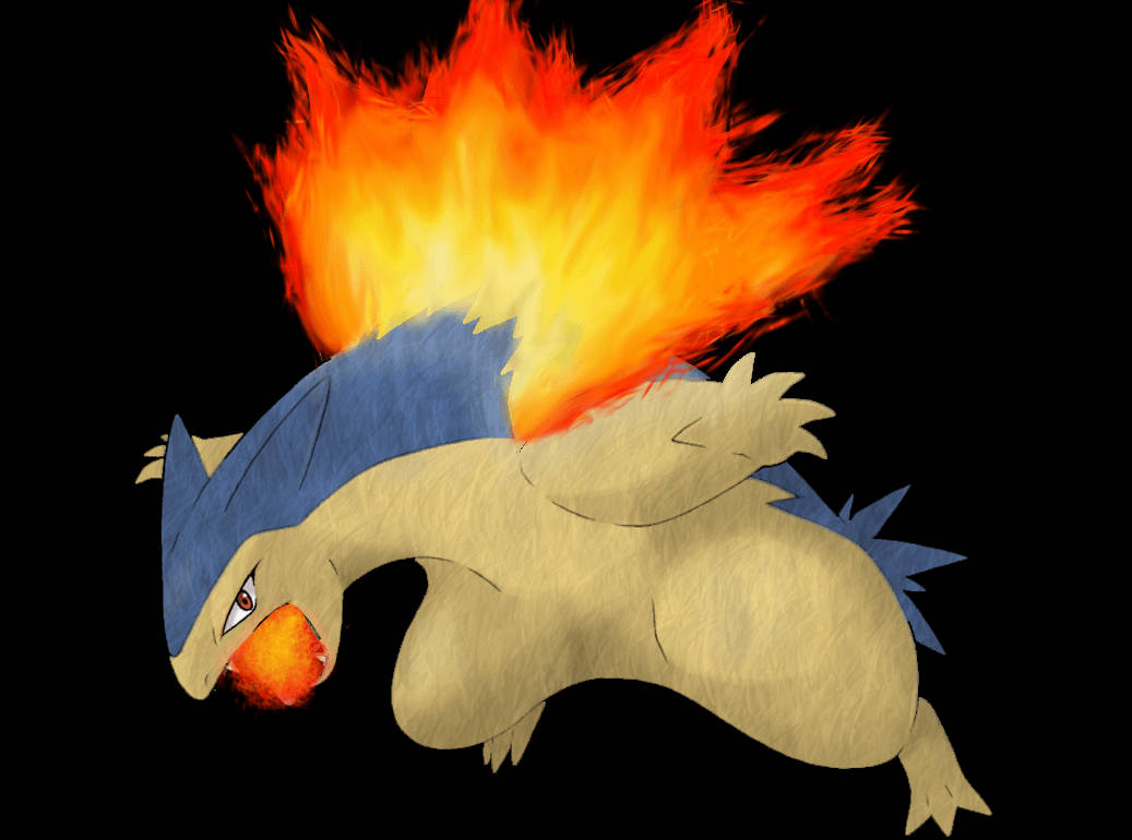 Typhlosion Eating Fire Background