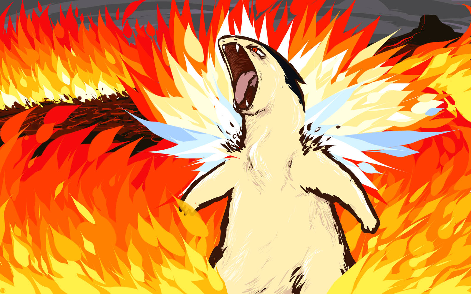 Typhlosion Red Flames Background