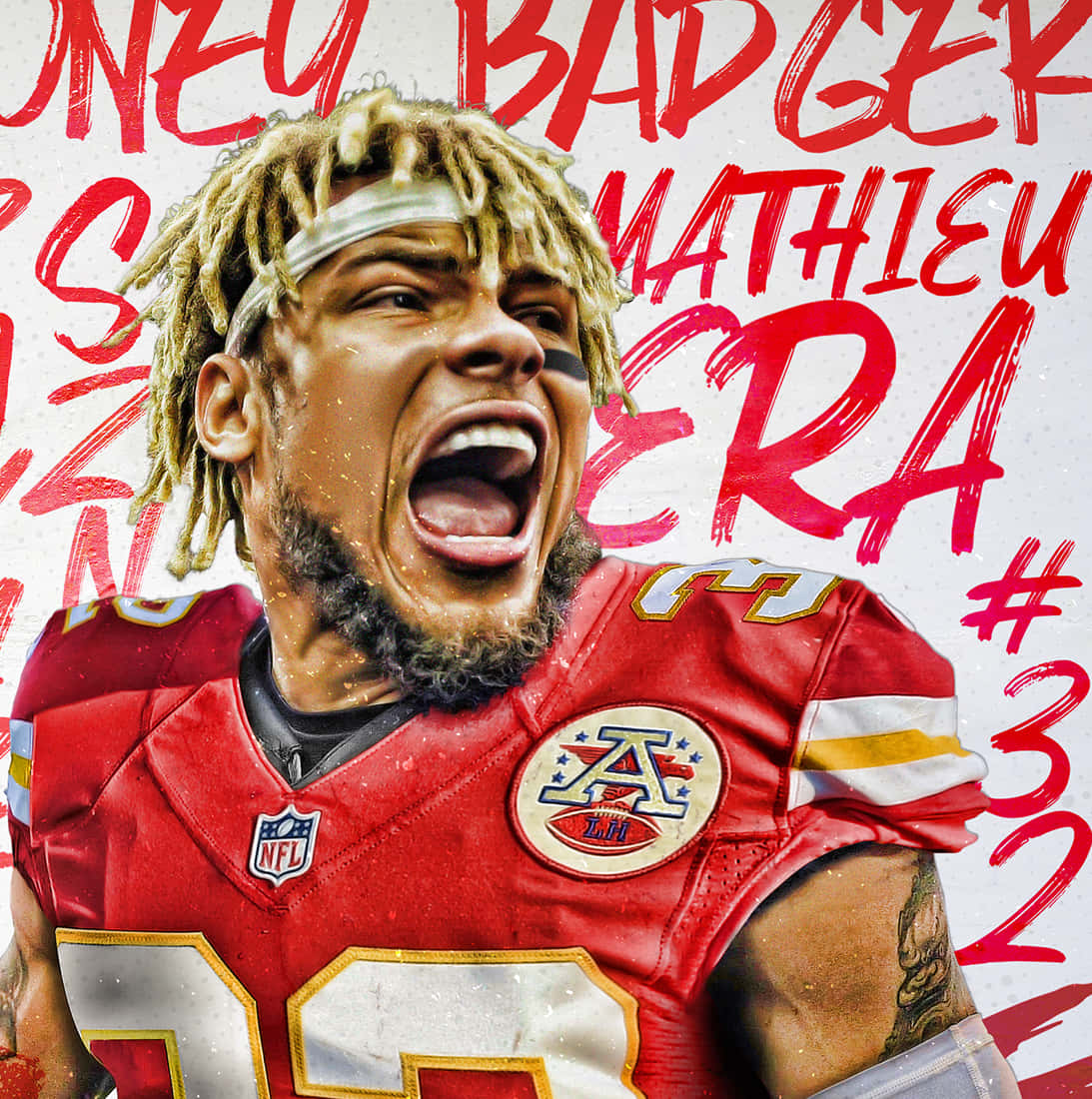 Tyrann Mathieu: Dynamic Defensive Football Star Background