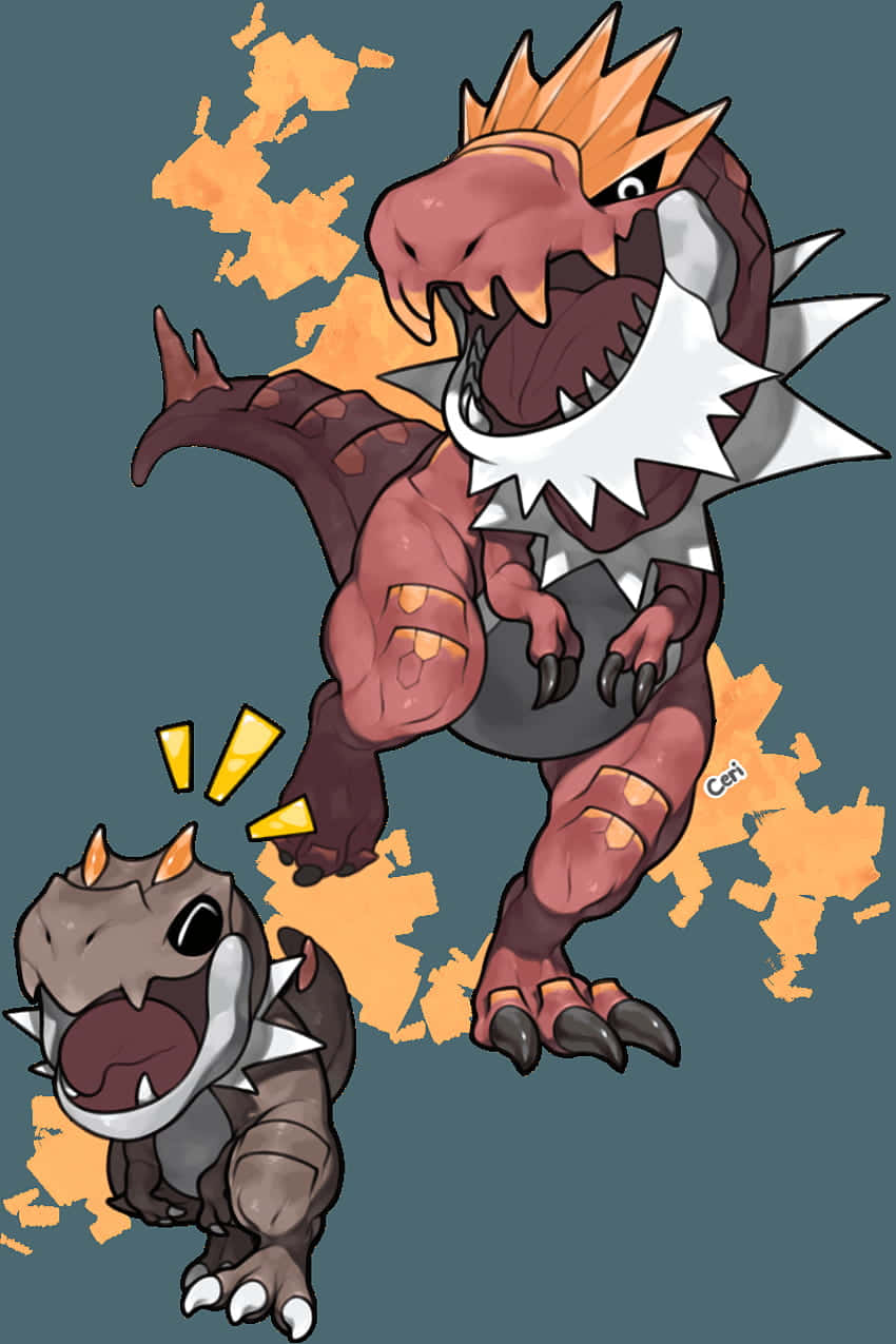 Tyrantrum And Tyrunt Chase Background