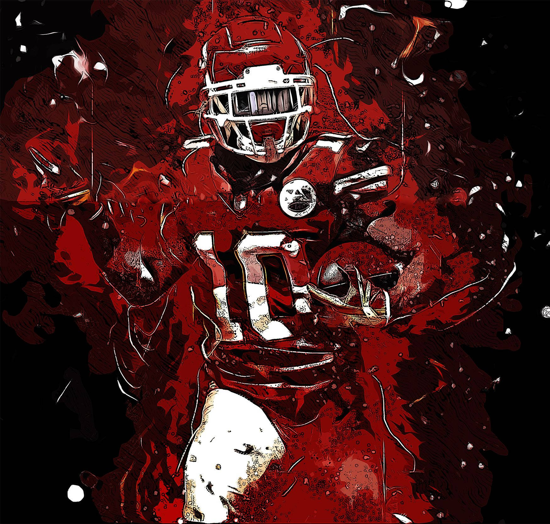 Tyreek Hill Red And Black Art Background