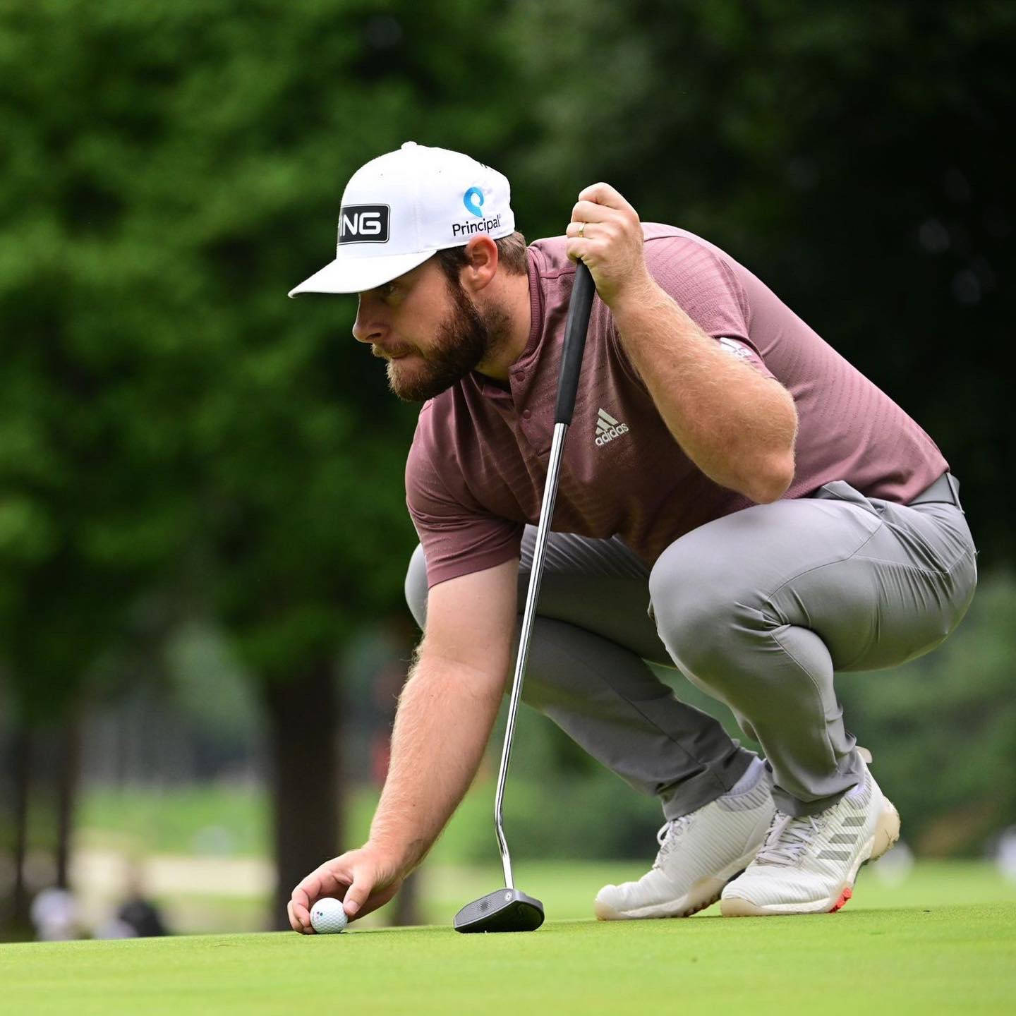 Tyrrell Hatton Celebrates His Golfing Victory Background