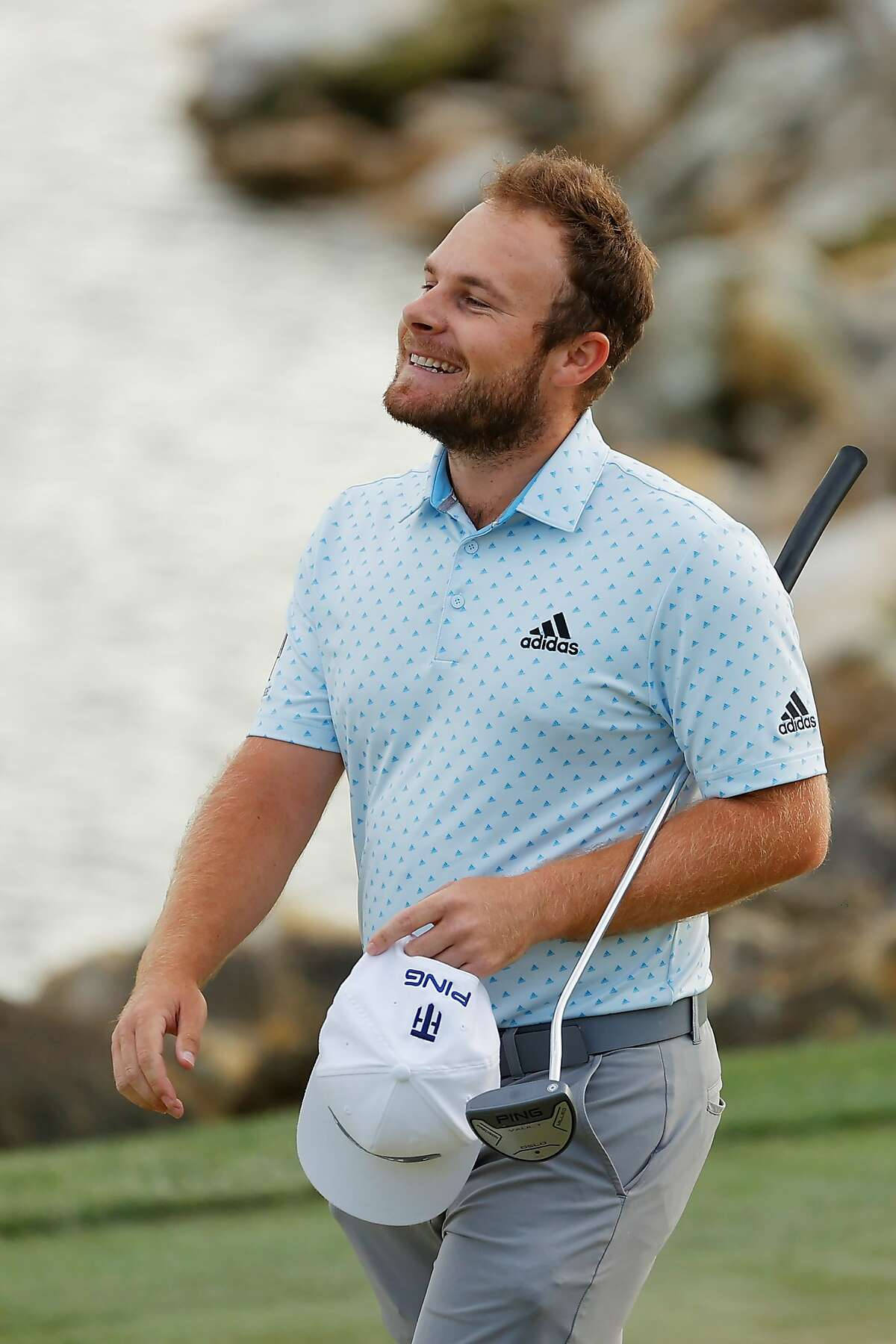 Tyrrell Hatton In Action On Golf Green