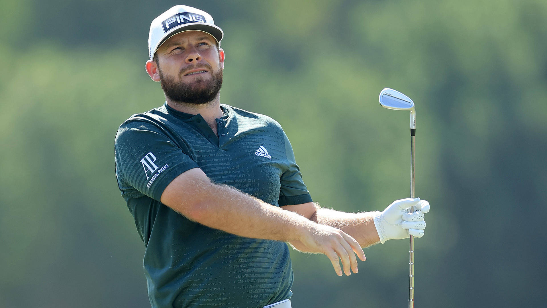 Tyrrell Hatton In Action On The Green Background