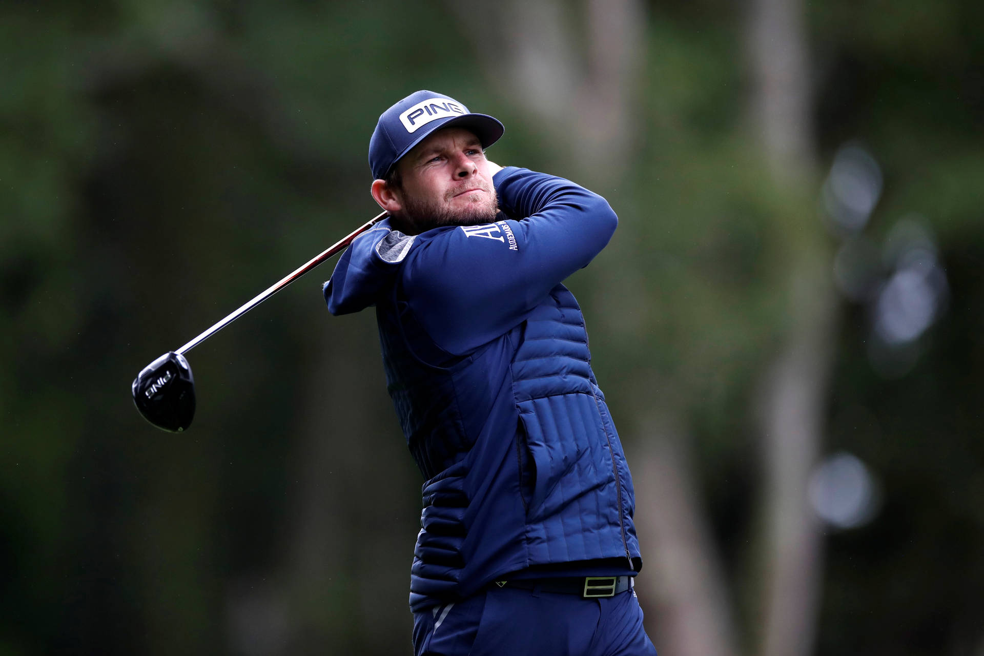 Tyrrell Hatton In Full Swing At The Signature Tournament Background