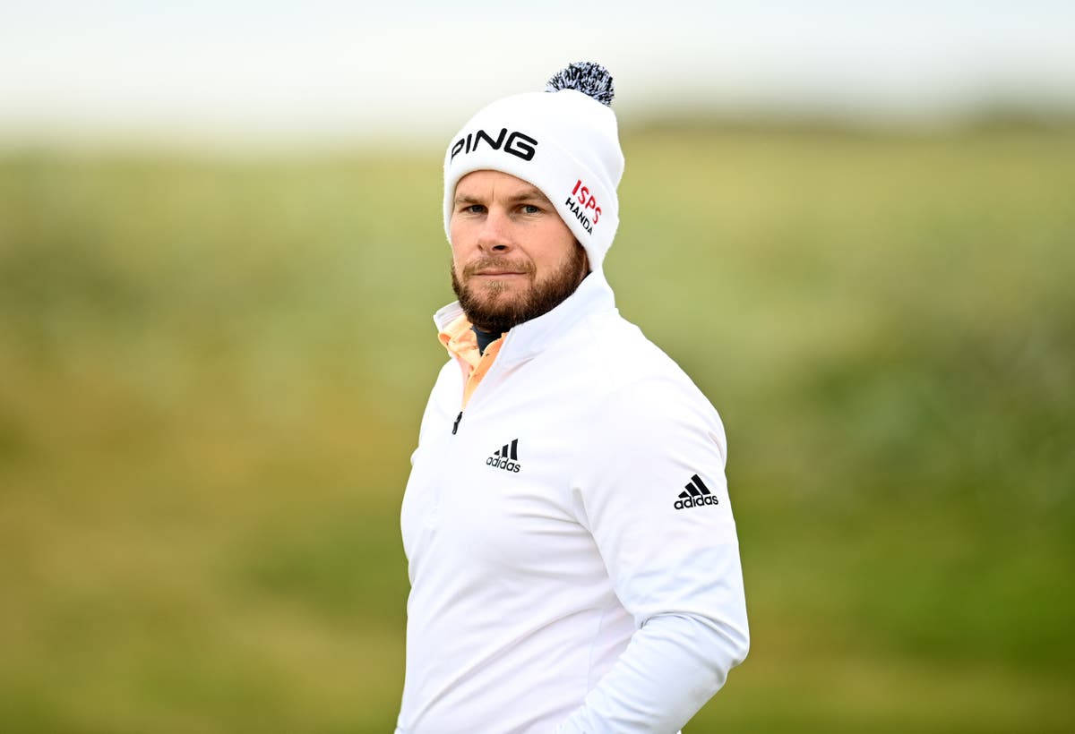 Tyrrell Hatton Showcasing His Swing Technique During A Golf Tournament