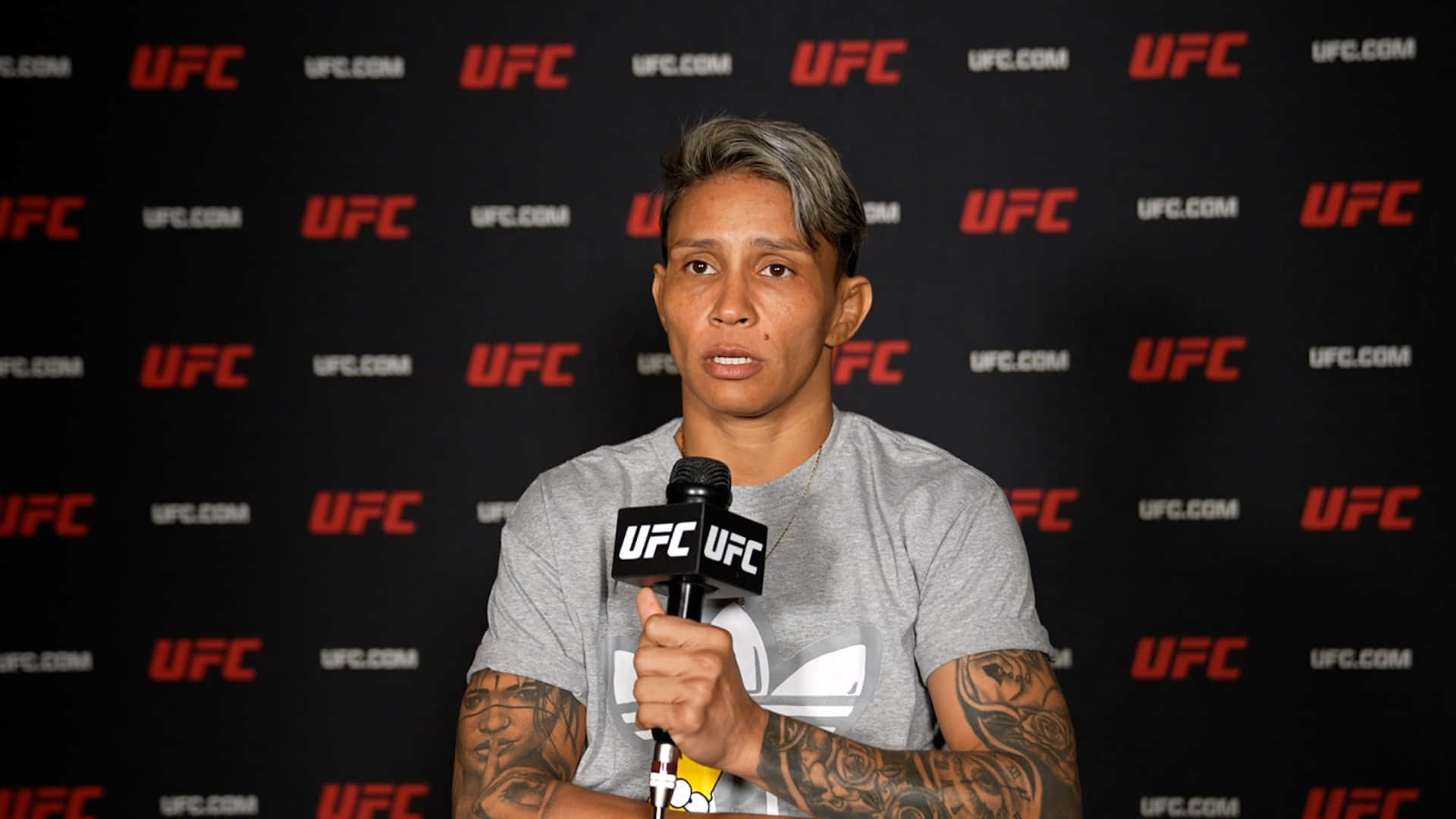 U F C Fighter Amanda Lemos Press Conference Background