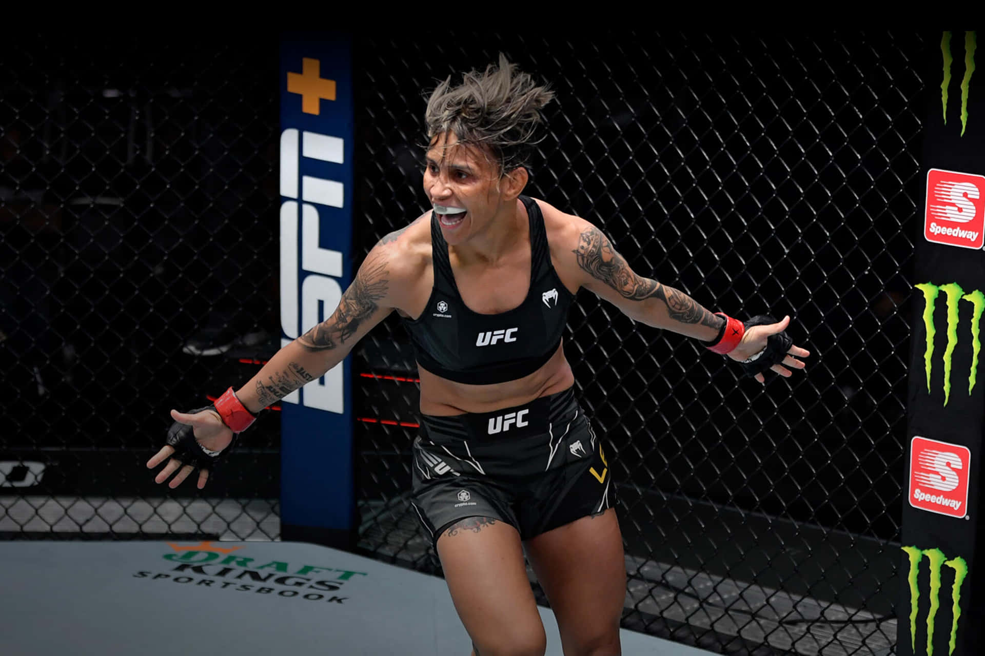 U F C Fighter Celebration Octagon