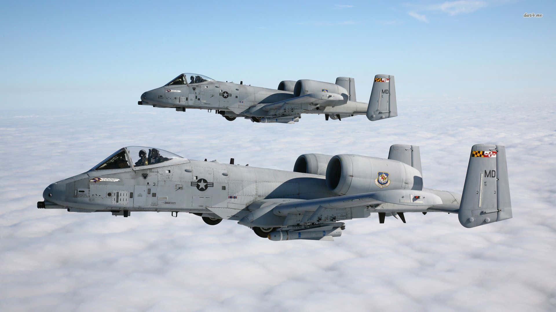 U.s. Air Force A-10 Warthog Fuselage Retracting Its Wheels After Touchdown Background