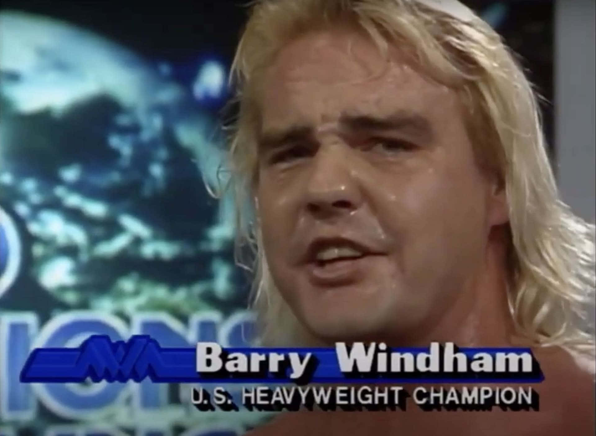 U.s. Heavy Weight Champion, Barry Windham Holding Championship Belt Background