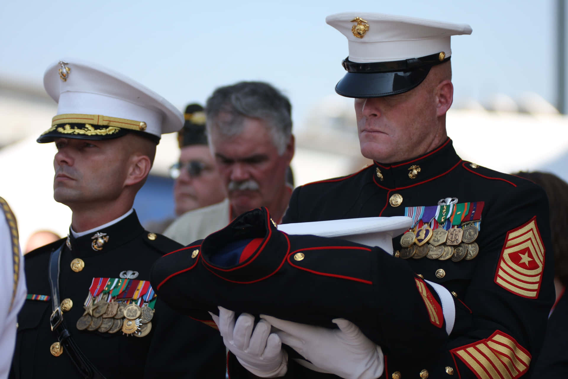 U.s. Marines Marching In Formation