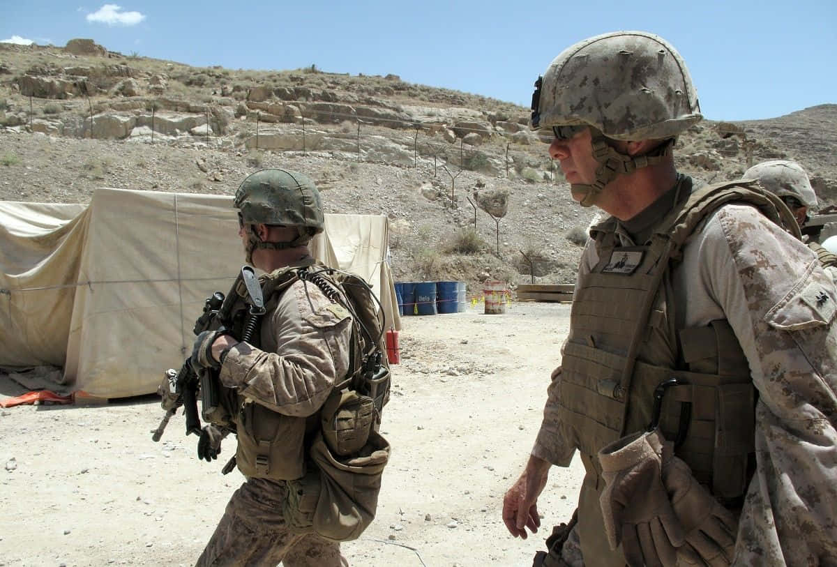 U.s. Marines Serve And Protect Background