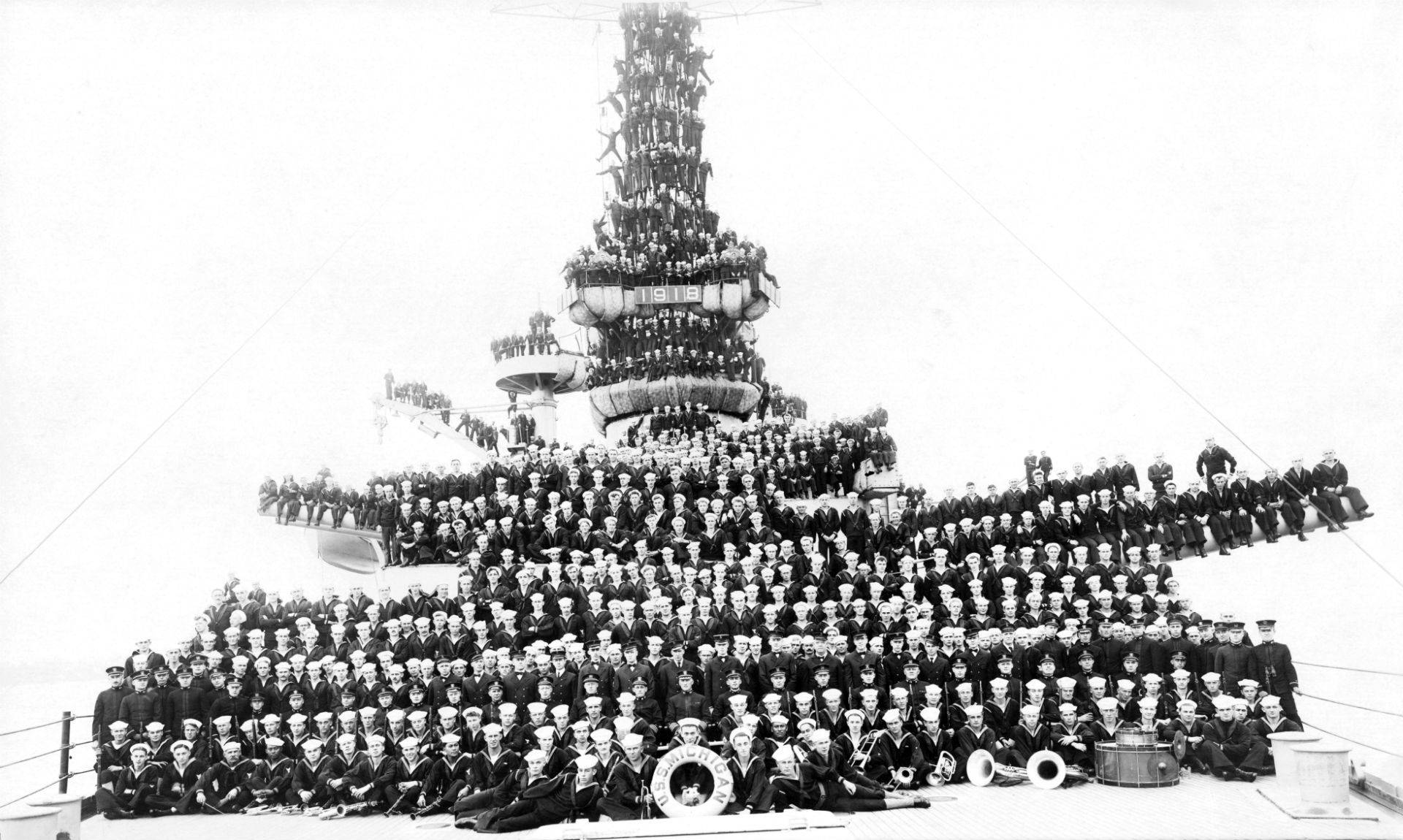 U S Navy Sailor Crew On A Ship Background