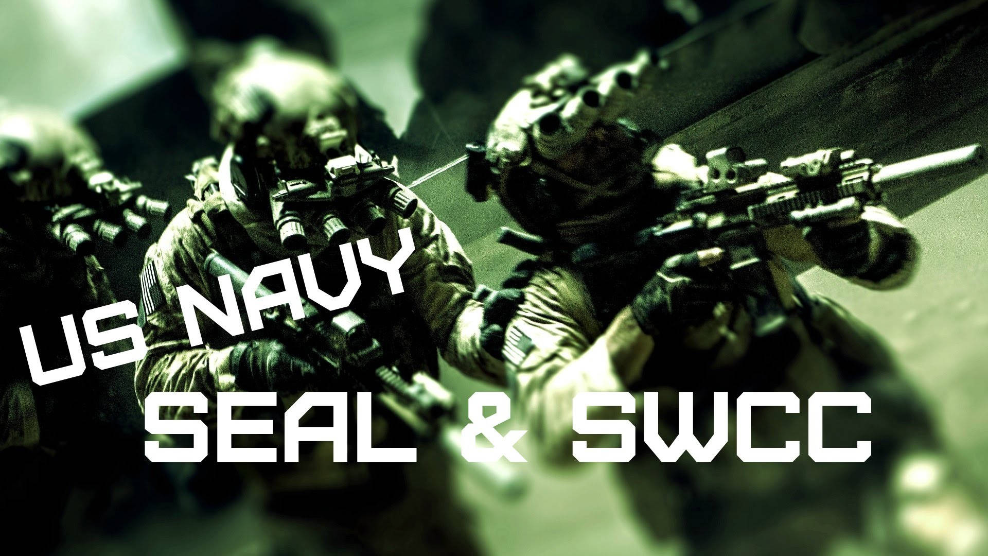 U S Navy Seal And Swcc Soldier Background