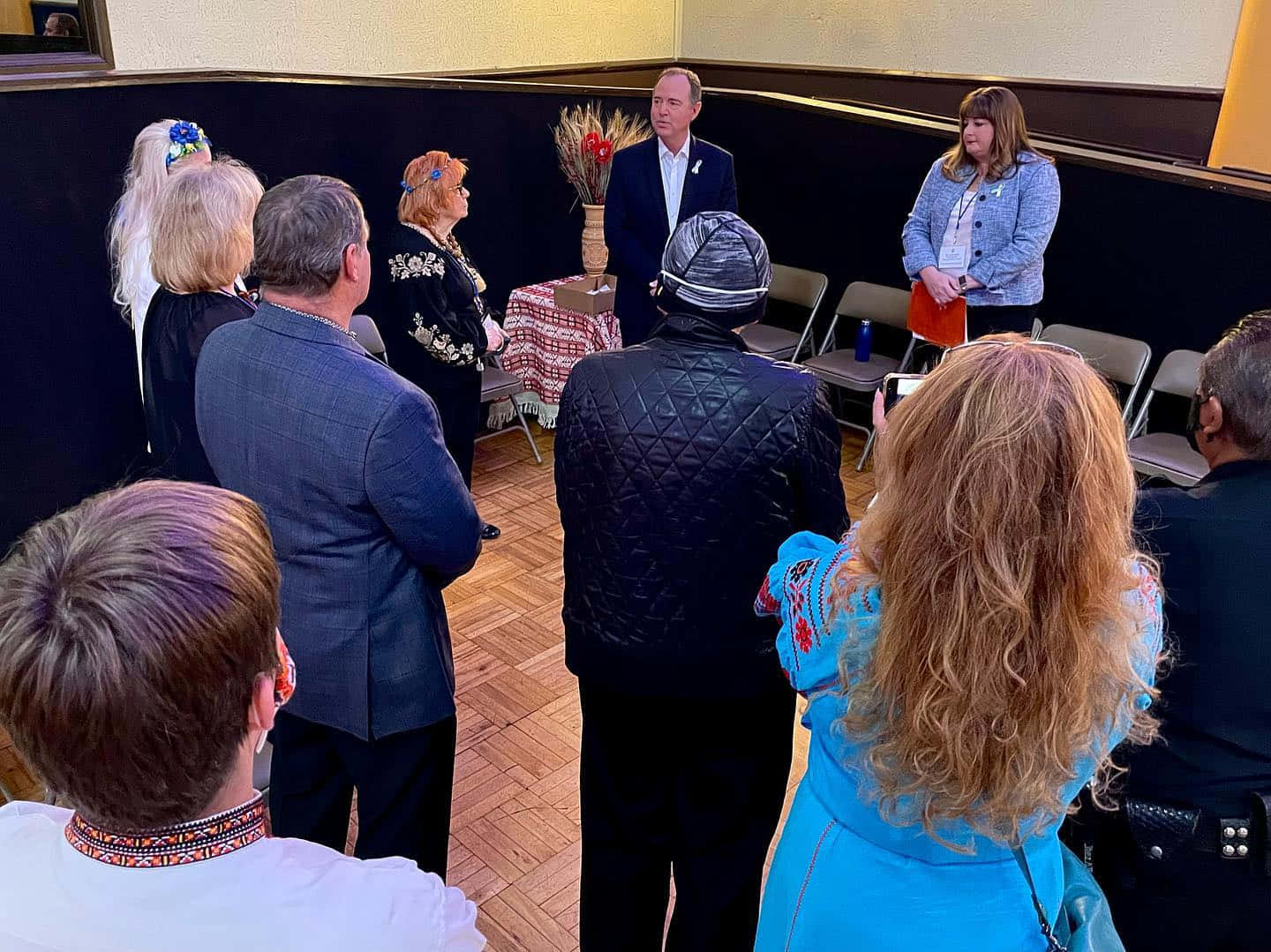 U.s. Representative Adam Schiff Conducting A Meeting