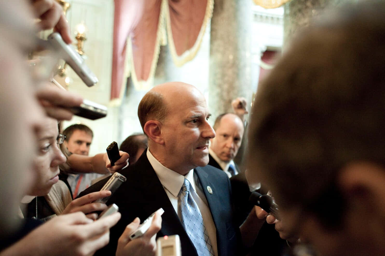 U.s. Representative Louie Gohmert Surrounded By Media Reporters Background