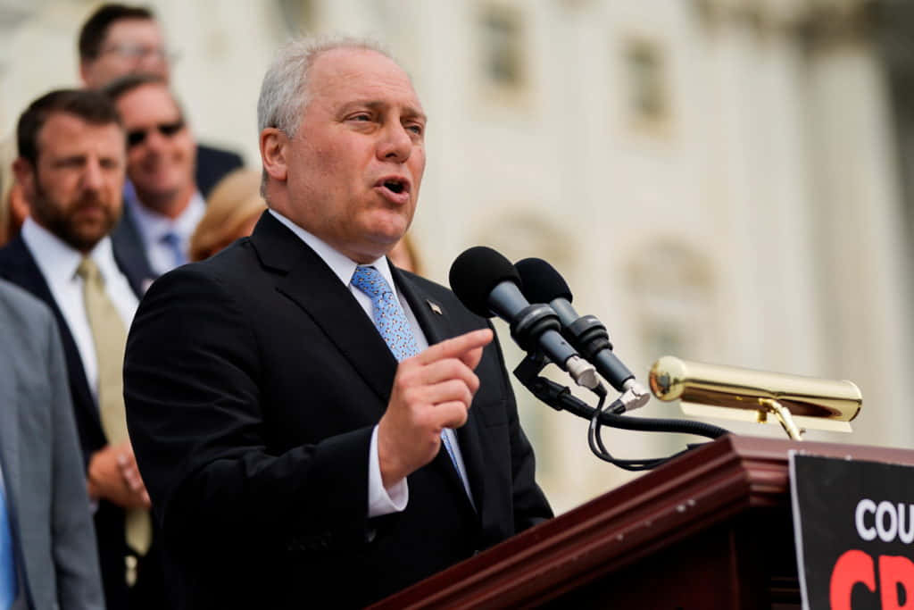 U.s. Representative Steve Scalise Ascending The Congress Steps. Background