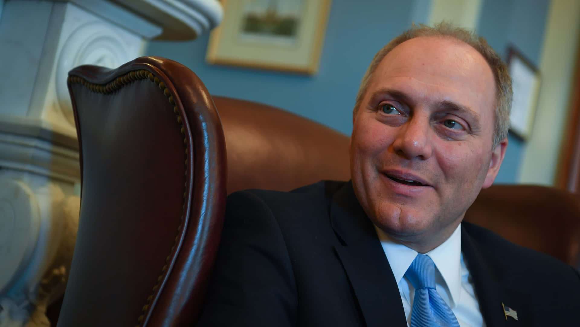 U.s. Representative Steve Scalise In His Capitol Office. Background