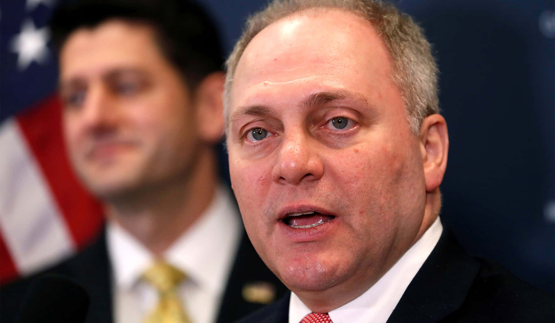 U.s. Representatives Steve Scalise And Paul Ryan Sharing A Moment Background