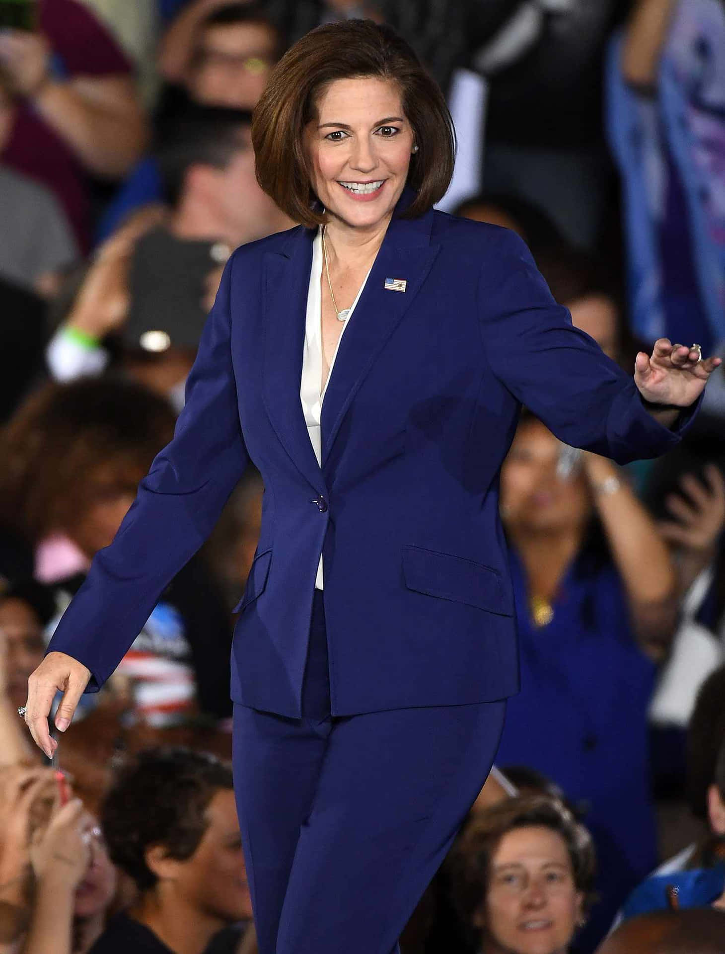 U.s. Senator Catherine Cortez Masto During A Speech Background