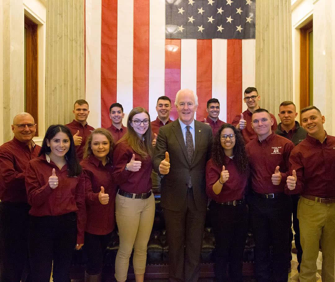 U.s. Senator John Cornyn Interacting With Student Congress