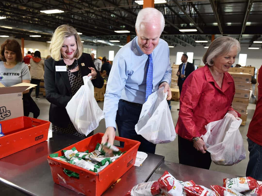 U.s. Senator John Cornyn Seen Packing Relief Goods