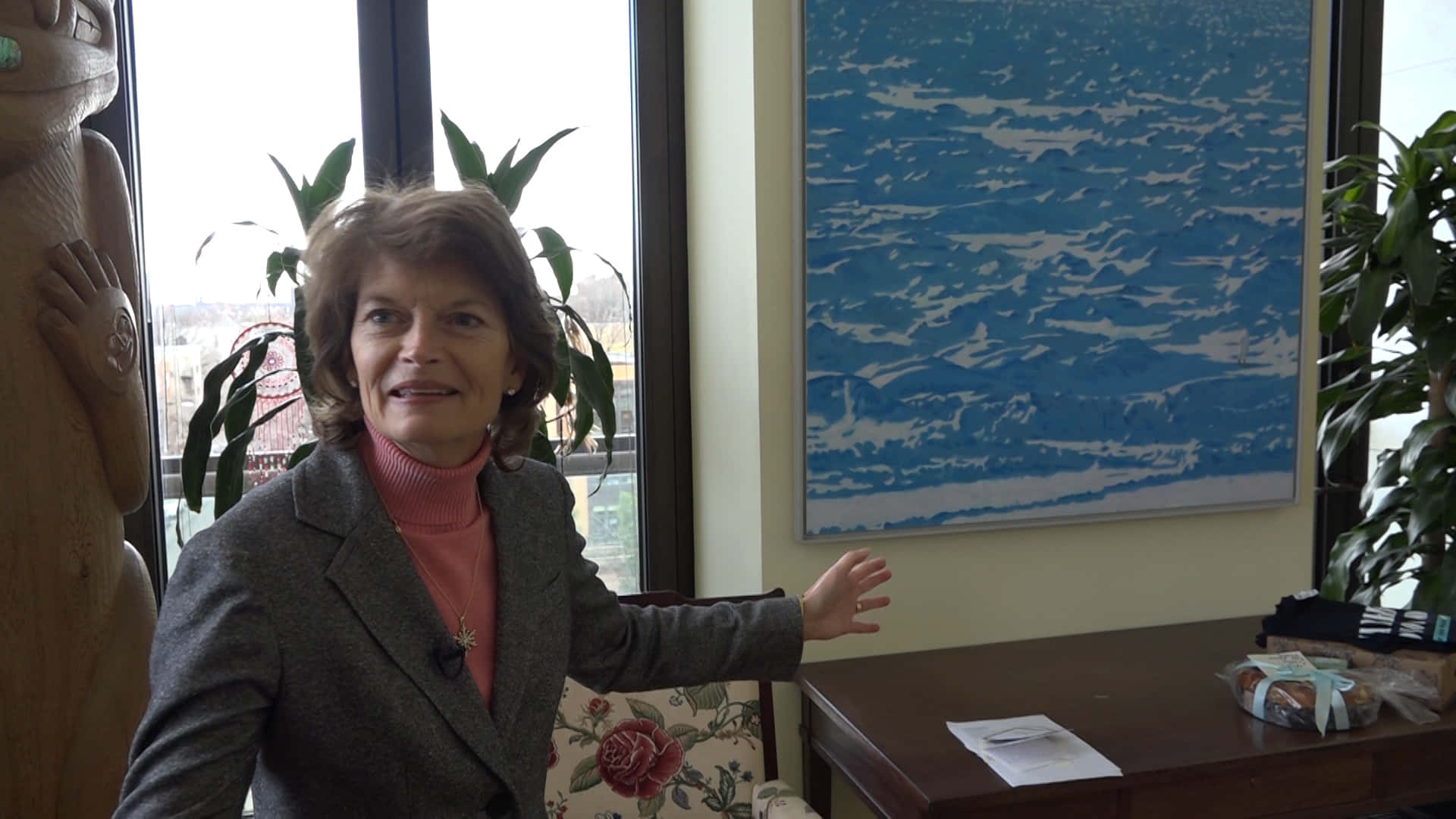 U.s. Senator Lisa Murkowski At Her Office In Washington D.c. Background