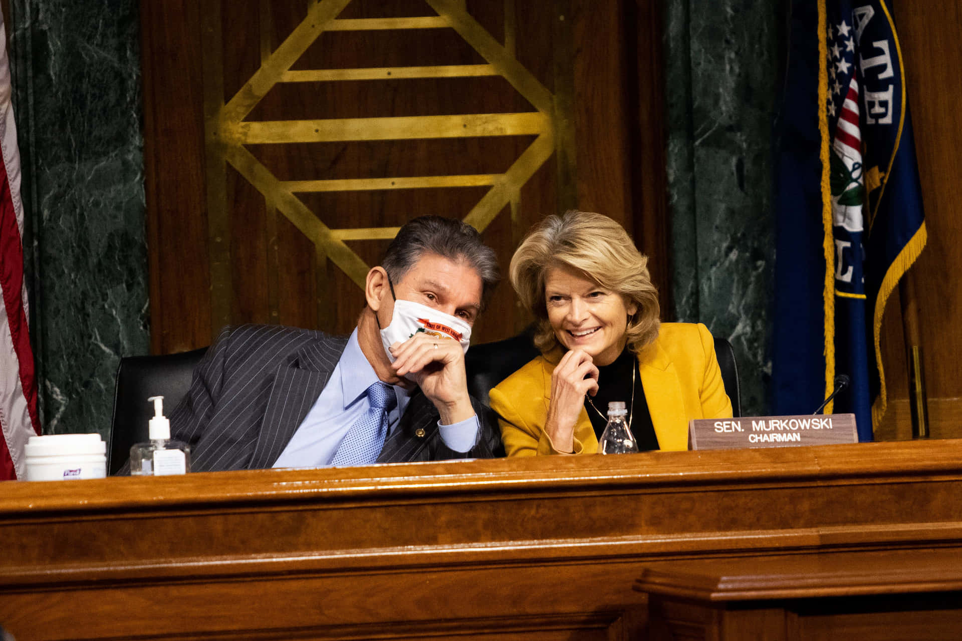 U.s. Senator Lisa Murkowski Sharing A Laugh With A Colleague