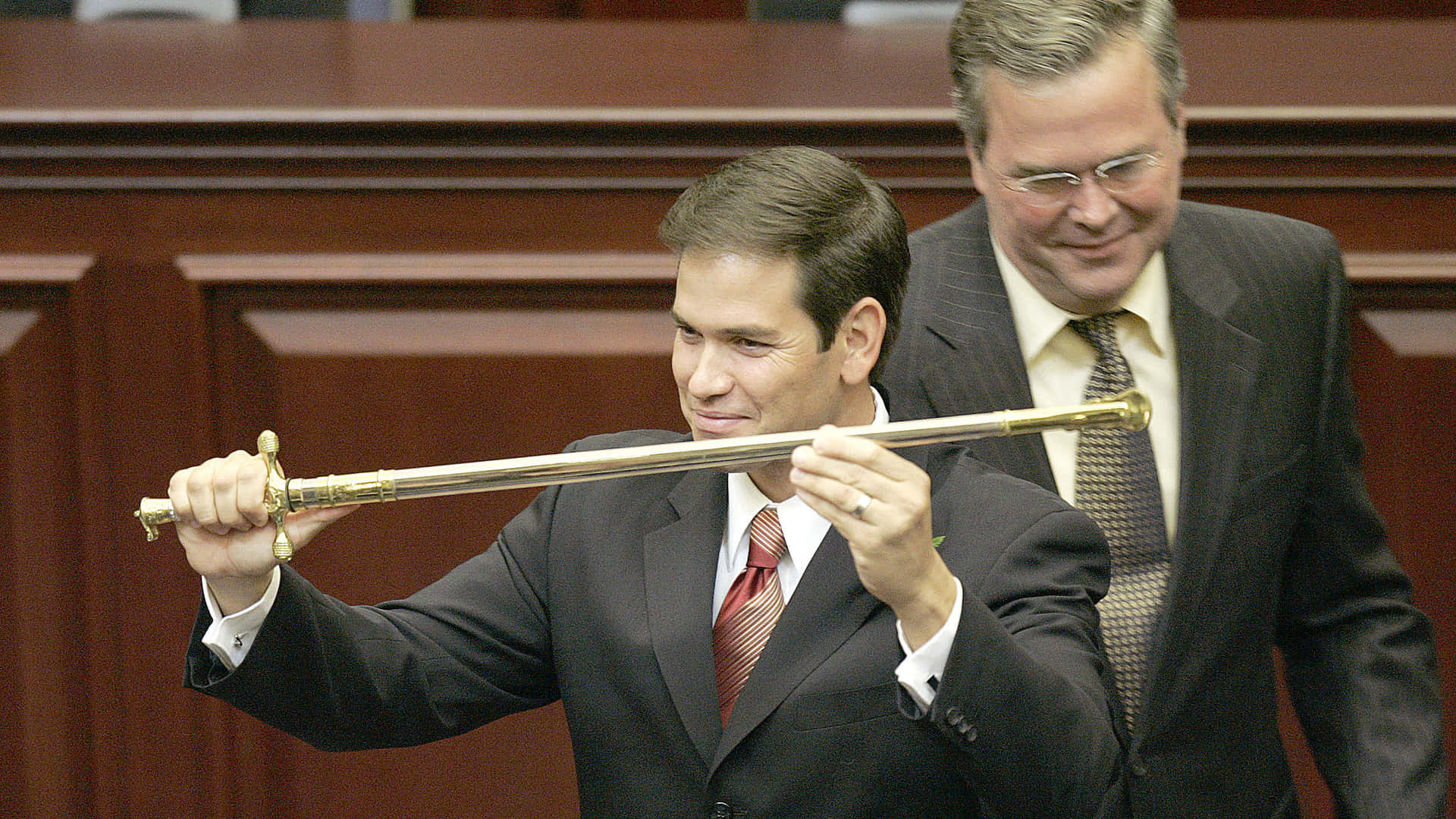 U.s. Senator Marco Rubio Smiling During An Event Background