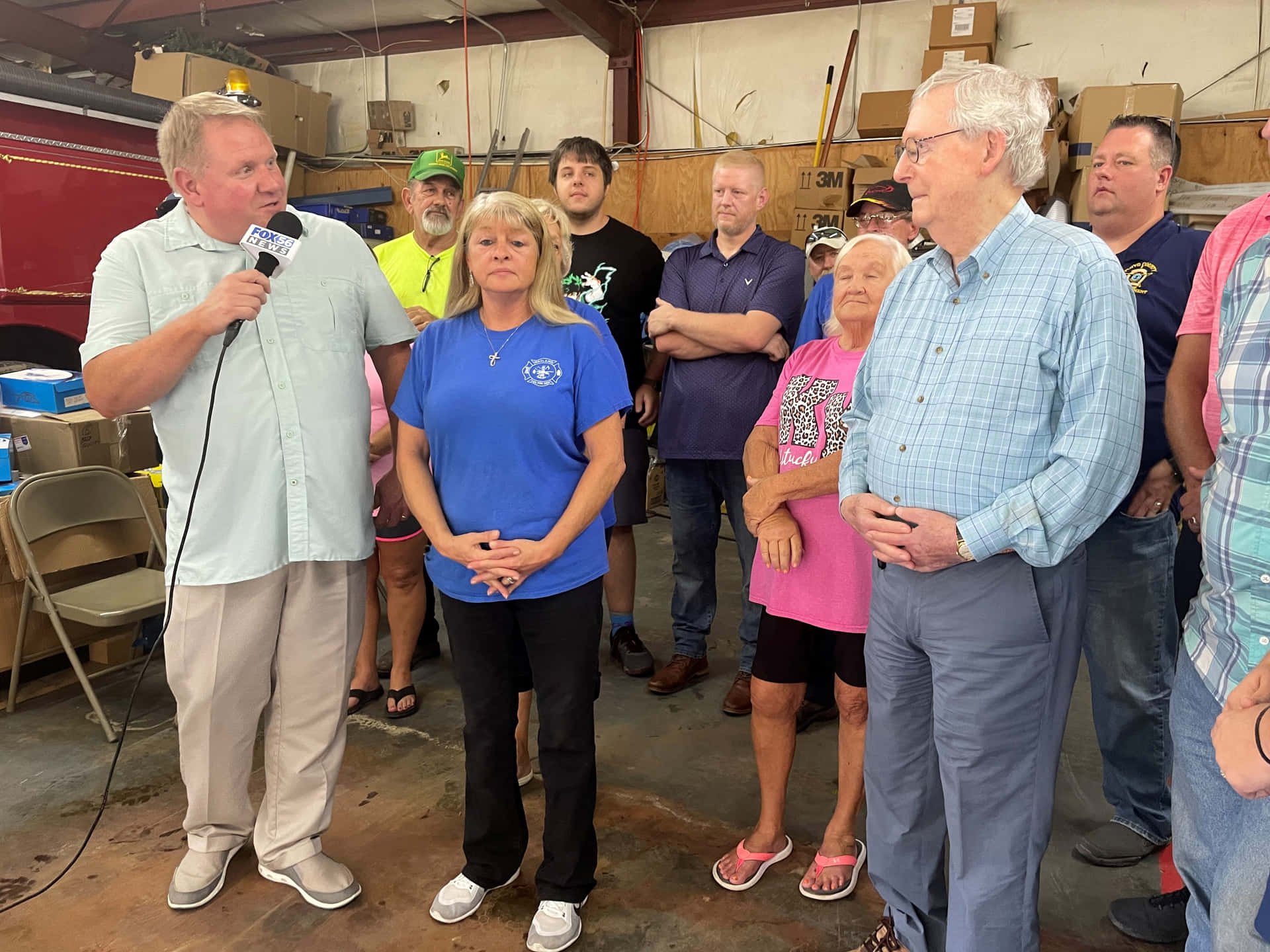 U.s. Senator Mitch Mcconnell Addressing The Public At Wayland Volunteer Fire Department