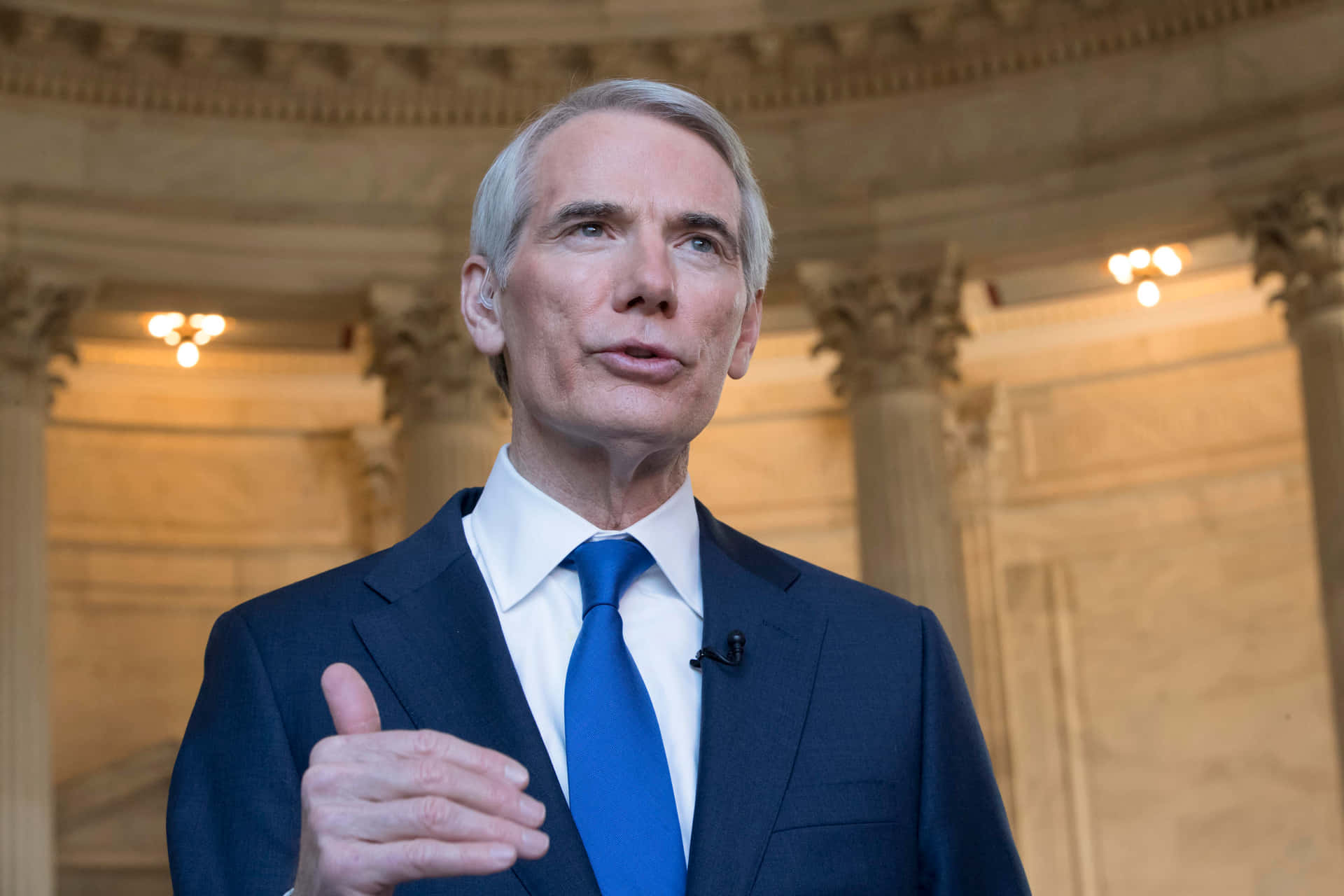 U.s. Senator Rob Portman Delivering A Speech. Background