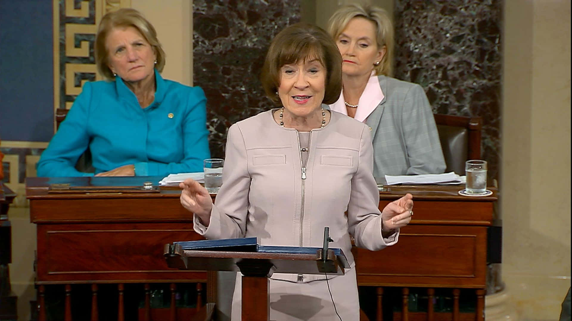 U.s. Senator Susan Collins Speaking At A Conference