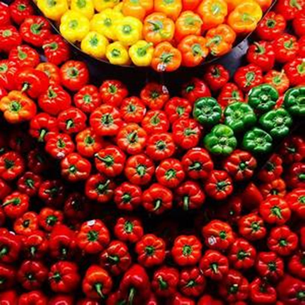 U-shaped Arrangements Bell Pepper Fruits