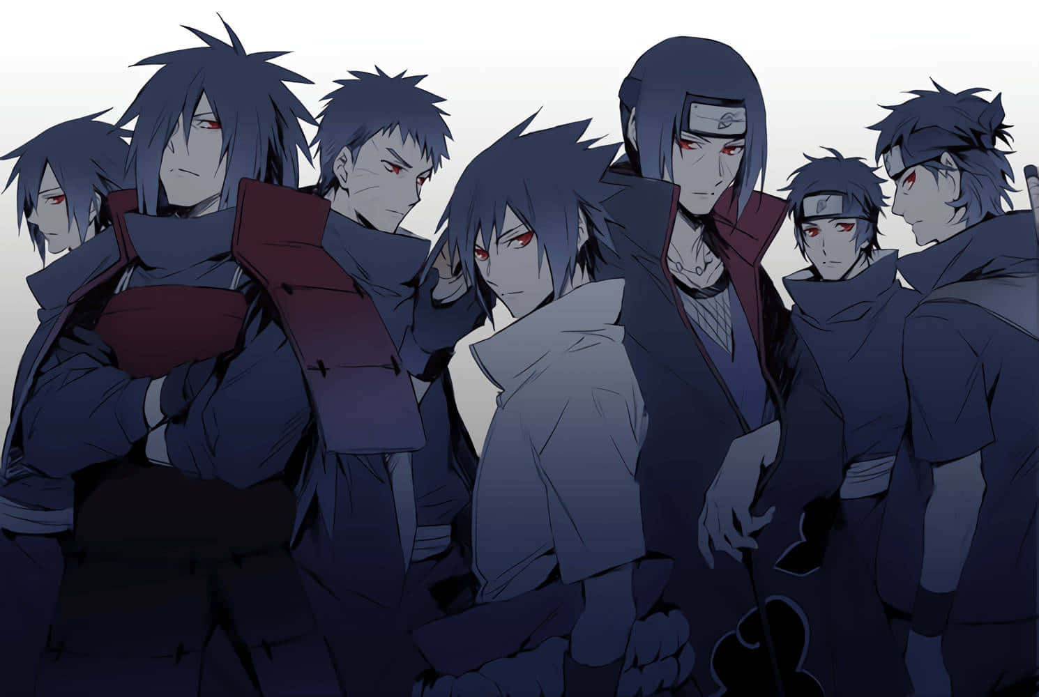 Uchiha Clan Members United Background