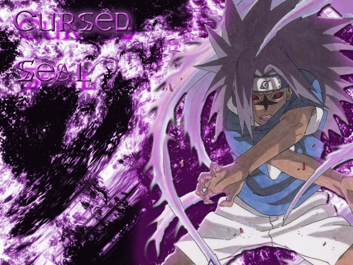 Uchiha Sasuke Curse Seal Mark Graphic Art Background