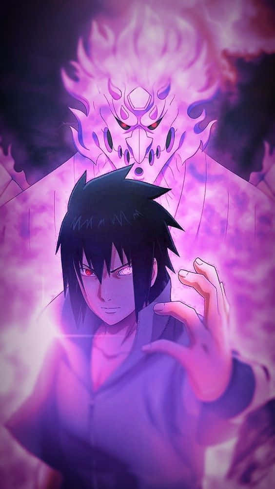 Uchiha Sasuke In An Intense State Of Chakra Background