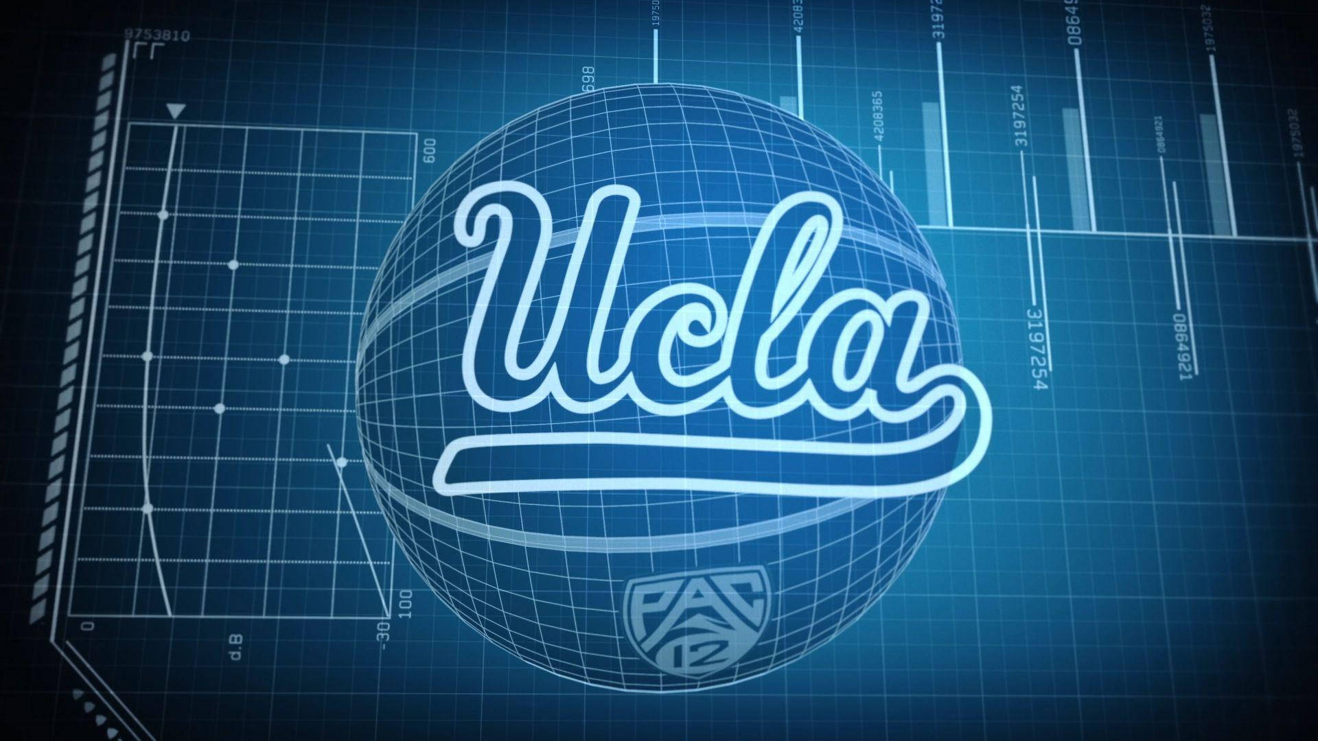 Ucla Bruins Basketball Team In Action Under Blue Lights Background