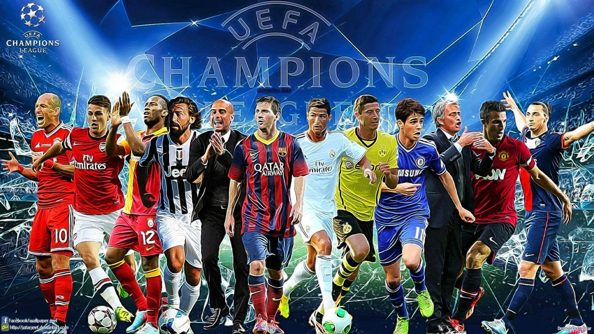 Uefa Champions League Soccer Players Background