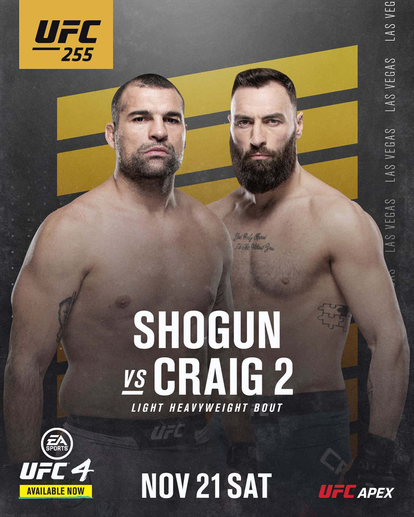 Ufc 255 Paul Craig And Mauricio Rua Background