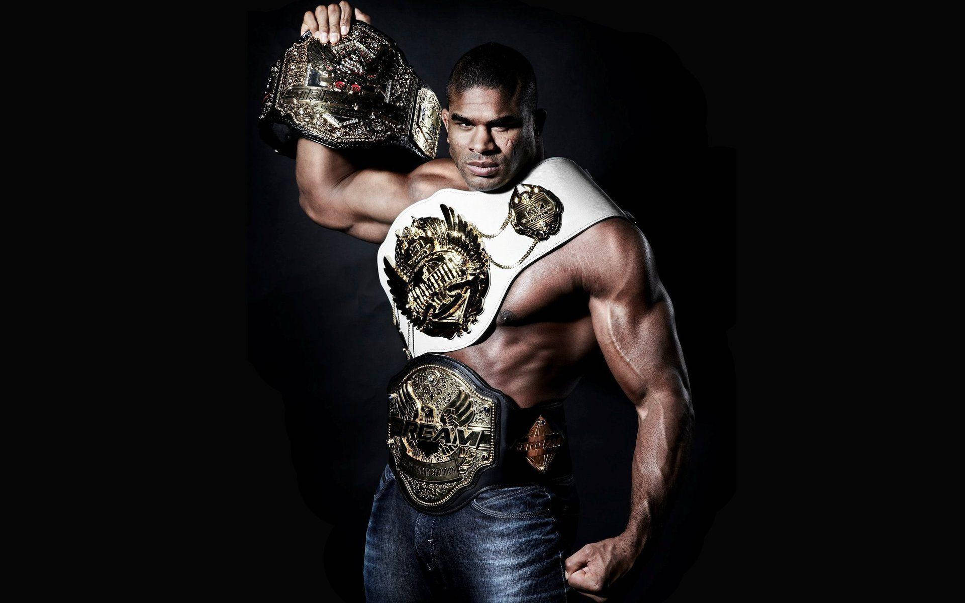 Ufc Alistair Overeem Belts 4k Background