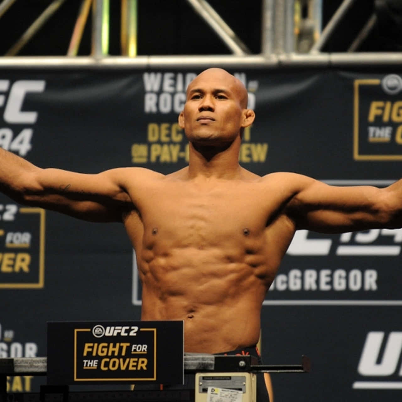 Ufc Fight For The Cover Ronaldo Souza Weigh In Background