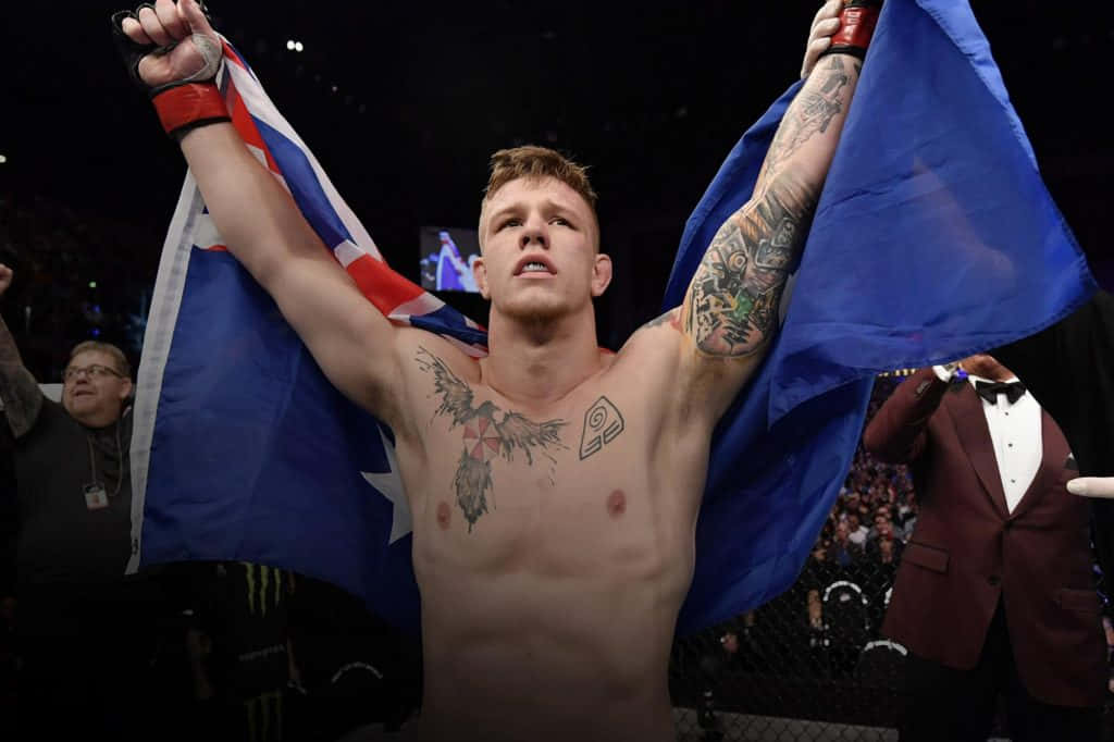 Ufc Fighter Jimmy Crute Cheering Background
