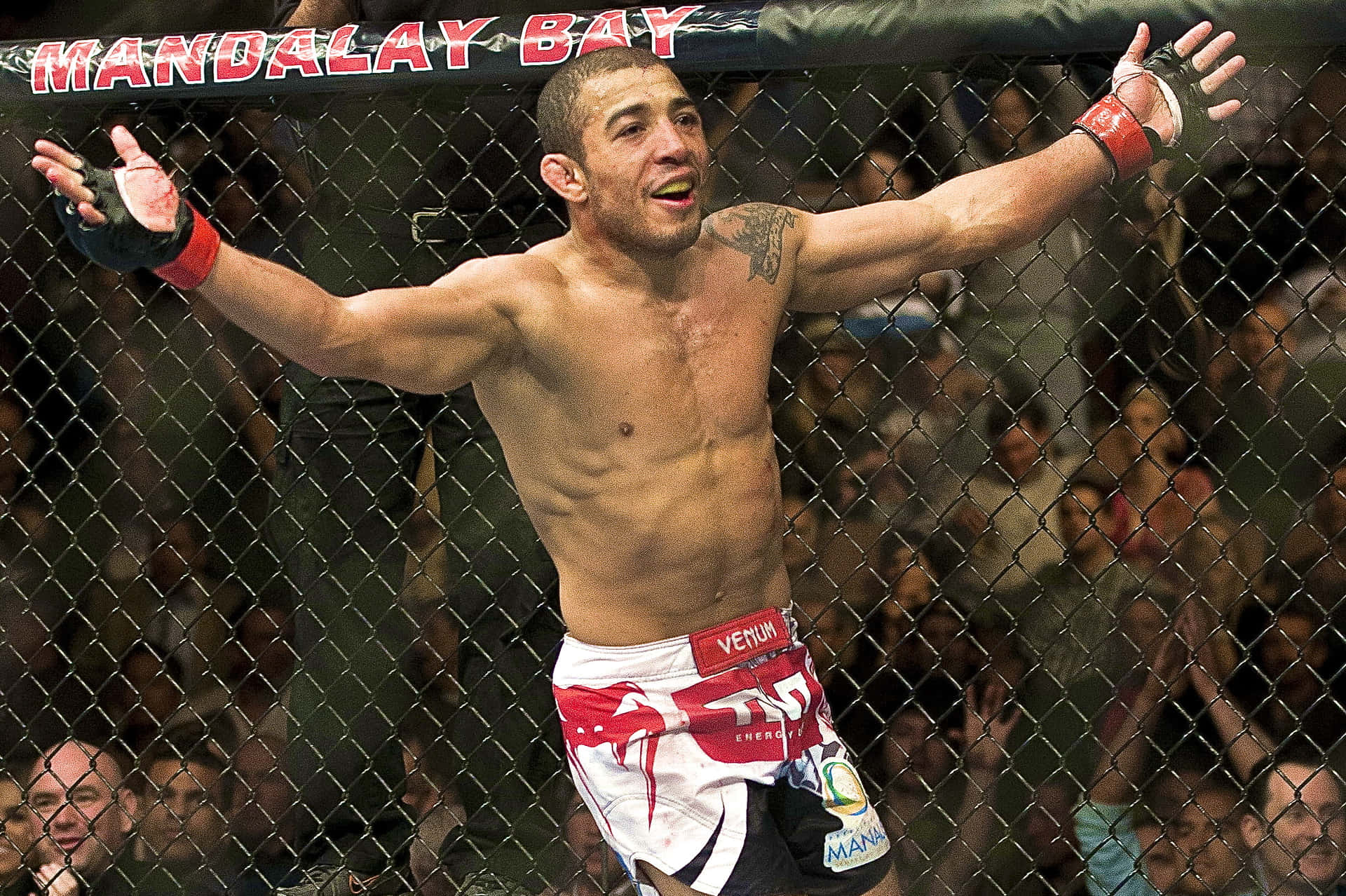 Ufc Fighter Jose Aldo Cheerful Background