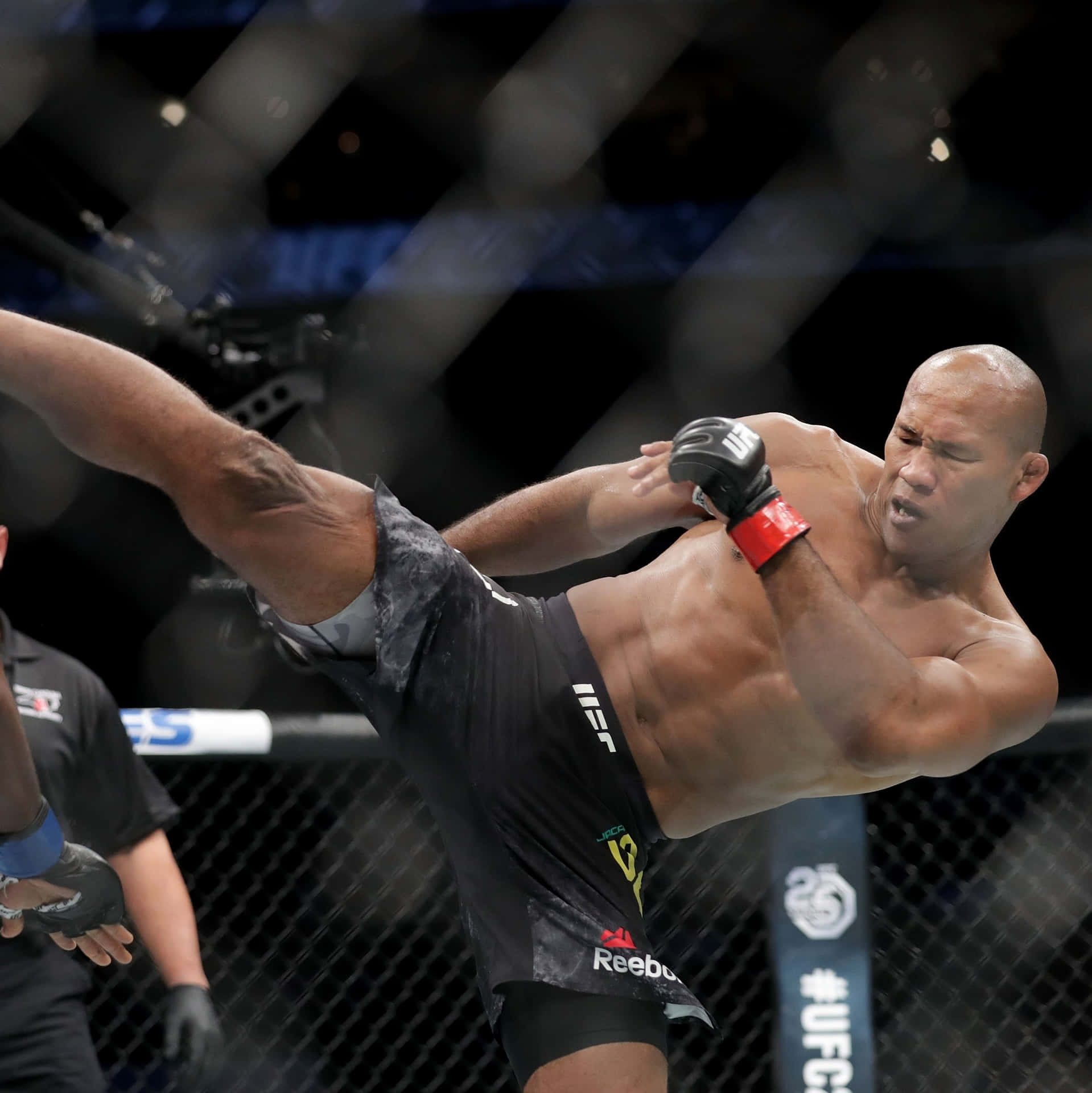 Ufc Fighter Ronaldo Souza High Kick Background